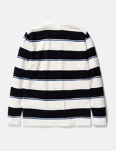 Load image into Gallery viewer, Norse Projects Johannes Textured Stripe Long Sleeve T-Shirt - Dark Navy Blue