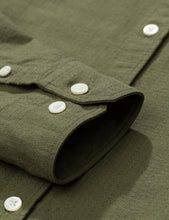 Load image into Gallery viewer, Norse Projects Hans Grandad Ripstop Shirt - Dried Olive Green