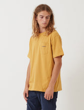 Load image into Gallery viewer, Patagonia Line Ridge Logo Pocket Responsibili-­Tee T­-Shirt - Glyph Gold
