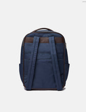 Load image into Gallery viewer, Sandqvist Folke Backpack (Leather/Polyester) - Navy Blue/Brown
