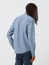 Load image into Gallery viewer, Portuguese Flannel Latitude Grandad Collar Shirt - Blue
