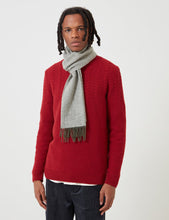 Load image into Gallery viewer, Barbour Herringbone Double Faced Scarf - Grey/Navy Blue
